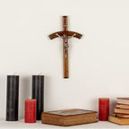Woodvio - Handmade wooden wall cross, Pope's cross, Catholic crucifix
