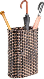 PEMAR Wicker Umbrella Holder Indoor Outdoor, Decorative Hand Woven Umbrella Stand Rack for Home, Entryway Rustic Farmhouse Multipurpose Narrow Tall Basket (Brown)