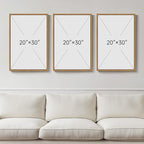 Large Framed Neutral Abstract Wall Art, Set of 3 Piece Modern Canvas Prints Paintings Artwork for Walls, Minimalist Beige Taupe White Pictures for Living Room Dining Bedroom Hallway Wall Decor 20x30In