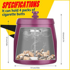 Smokeless Ashtrays For Cigarettes Indoor, Ash Tray Sets for Cigarettes Outdoor Ashtrays for Patio (Purple, Medium)