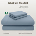 California Design Den California King Sheet Set - 100% Cotton, 600 Thread Count Deep Pocket Cal King Sheet Set, Luxury Soft Hotel-Quality Sheets with Sateen Weave - Pastel Blue
