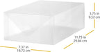 Whitmor Clear Vue Women's Shoe Box, Set of 4, White, 4 Count