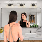 LOAAO Black Metal Framed Bathroom Mirror for Wall, Large 72X32 Inch Rounded Rectangle Mirror, Matte Black Bathroom Vanity Mirror Farmhouse, Anti-Rust, Tempered Glass, Hangs Horizontally or Vertically