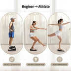 2-in-1 Wobble Balance Board & Calf Stretcher (2-Pack) – for Ankle Physical Therapy, Home Gym Fitness, Senior Balance & Office Stretching, Portable Stability Trainer