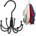 ZEDODIER Scarf Organizer Scarf Hanger for Closet, Rotatable Sturdy Hijab Holder Holds 8 Scarves, Metal Space Saving Closet Organizers and Storage, Black