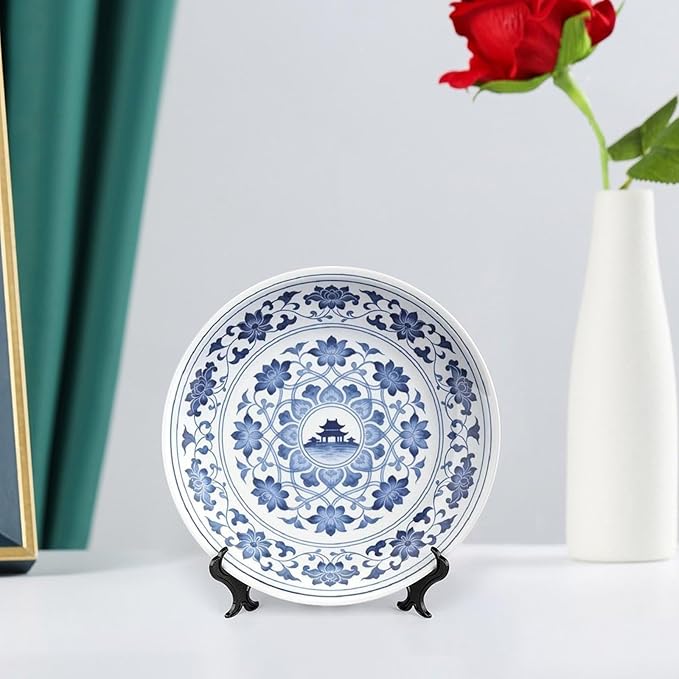 Chinese Style Blue And White Pattern-Q9 Bone China Decorative Plate, 6inch Wall Art Home Decor