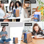 2 Pcs Triangle File Holder,5 Slot Metal Vinyl Record Stand Holder Black Magazine Newspaper Holder Photography Props for Office Hom