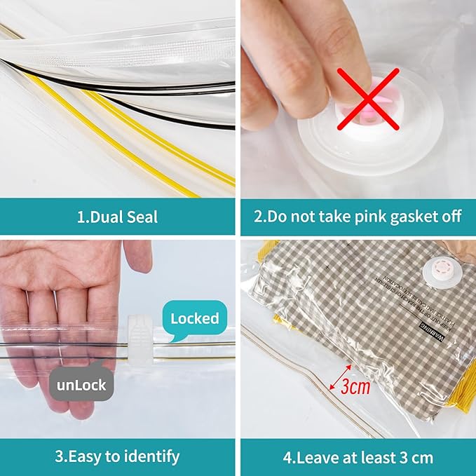 Vacuum Storage Bags for moving, Vacuum Seal Bags for Memory Foam, Latex, Clothing & Bedding, Space Saver Bags (10 Small)