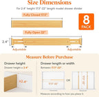 Lifewit 2.4" High 8 Pack Bamboo Drawer Dividers 45-55cm/17.5-22" Adjustable Wooden Drawer Organizer for Clothes/Utensils, Expandable Drawer Separator for Dresser/Kitchen/Bedroom/Office Organization