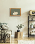 VIYYIEA Vintage Gold Framed Wall Art for Living Room, Swan Canvas Prints Home Decor, Oil Painting Picture, Bedroom Wall Decor Gifts for Friends or Family -【Swan Green】-(16L x 12W)