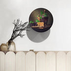WineDecorative Plate Stand, 6 Inch, Cheese And Walnut Wine Round Display Plate, Handmade Ceramic Ornament, for Kitchen Living Room Office Countertop Decor