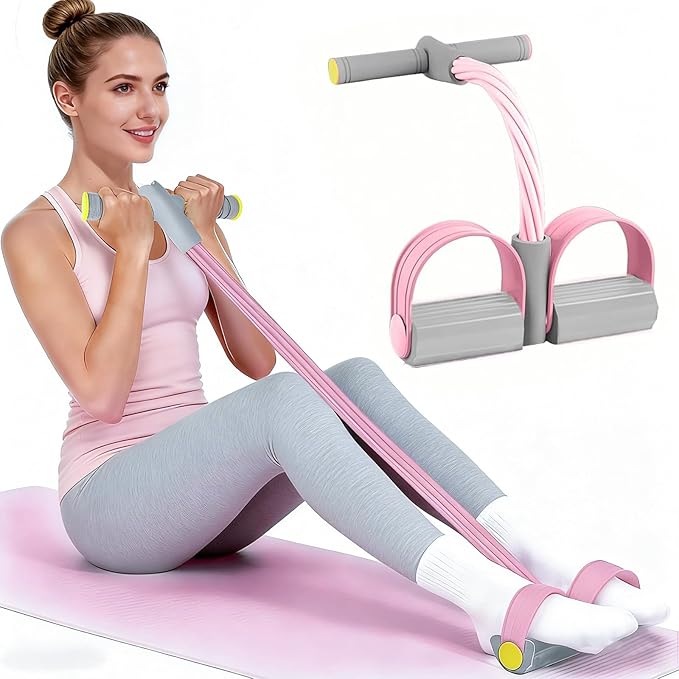 Pedal Resistance Bands with Handles, Durable 6-Tubes Multifunction Pedal Resistance Band, Natural Rubber Foot Pedal Resistance Bands, Fitness Resistance Bands for Abdomen, Waist, Arm, Leg