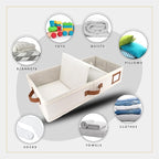 HOMELUX THEORY 2pc Under Bed Storage Containers, Bedroom Under the Bed Drawer Storage Organizer with Bins and Lids, Large Underbed Clothes Storage Box Ideal for Blanket, Fabric, & Shoes (Ivory)