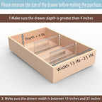 8 Pack Adjustable Drawer Dividers for Clothes,4" High Clear Expandable From 13-21" Drawer Organizers, PC Plastic Separators for Dresser/Bedroom/Bathroom/Kitchen/Office Storage,Easy to Assemble