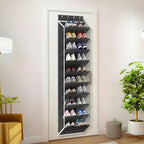 KEEPJOY 10 Tiers Mesh Over Door Shoe Organizer Storage, Hanging Shoe Holder for Door with Large Deep Pockets, Fit 20-30 Pairs Shoe Rack for Sneakers, Boots.(Black)