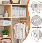 WOWBOX Sheet Organizers and Storage,Closet Bed Sheet Organizer Under Bed Storage and Organization with Label Cards & Clear Window for Bedding Sheets,Duvet Covers,Blankets (3 Pack，White)