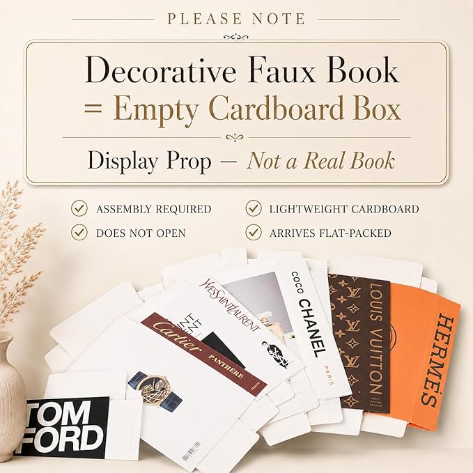 PROBENEX Suite Faux Decorative Books Set of 7 | Not Real Books(Cardboard Boxes) | Bulk Pricing for Home Staging, Interior Design & Airbnb | Luxury Designer Coffee Table | Modern Shelf Decor