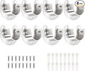 8 Packs Stainless Steel Closet Rod End Supports 1 Inch Wardrobe Bracket Heavy Duty Closet Pole Sockets Flange Rod Holder, U-Shaped with Screws, Silver
