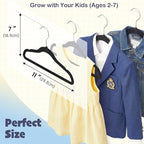 HOUSE DAY 11 Inch Black Velvet Baby Hangers 20 Pack, Premium Kids Hangers for Children, Infant & Toddler Clothes, Durable Non Slip Baby Felt Hanger for Closet, Ideal for Everyday Use