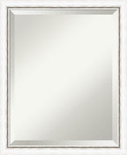 Amanti Art White Wall Mirror 22x18 Morgan White Silver Rectangle Bathroom Mirror for Wall Decor Living Room, Small Modern Wood Frame, Hangs Horizonally and Vertically, Bathroom Decor, Beveled Edge