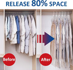 Hanging Vacuum Storage Bags, 3 Pack Large Hanging Vacuum Seal Bags for Clothing, Space Saver for Clothes, Jackets, Closet Organizer for Moving Supplies(53.1x27.6 in)