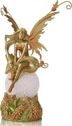 Resin Fairy Statue with Light Elegant Fantasy Decor, Hand-Painted Angel Figurine Lamp Graceful Fairy Sculpture for Bookshelf, Mantel, Bedroom, Thoughtful Gift for Women, Friends