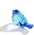 H&D HYALINE & DORA Blue Glass Bird Figurines Bird Gifts for Bird Lovers Women Crystal Glass Animal Figurine Collectible for Home Shelf Decor