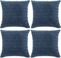 Fancy Homi 4 Packs Decorative Throw Pillow Covers for Living Room Couch Bed, Modern Farmhouse Boho Home Décor Accent Cushion Case, 22" x 22", Dusty Blue