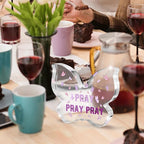 Purple Religious Plaques Christian Woman Decor Gifts, Purple Christian Gifts for Women, Modern Home Office Room Bathroom Bedroom -Pray On It Pray Over It -Bible Verse Acrylic Sign(Butterfly)