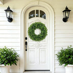 U'Artlines 24" Front Door Wreaths, Artificial Summer Greenery Weath, Hanging Garland for Home Wedding Wall Window Decoration (24'' Round,1)