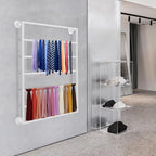 Scarf Organizer, Hijab Organizer, 7 Tier Wall Mounted Ribbon Rack, Ties Silk Scarves Towels Storage Multifunctional Metal Rack, Wall Shelf for Clothing Store, Flower Shop, Home