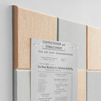 TSJOFFICE Large Cork Board for Wall - 48" x 24" Bulletin Board with 30 Pushpins for Office Decor, Pin Board 8 Pack Felt Tiles with Safe Removable Adhesive Tabs, Corkboard for Home - Cinnamon & White