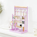 ProCase Jewelry Organizer Stand Necklace Organizer Earring Holder, 6 Tier Jewelry Stand Necklace Holder with 15 Hooks, Jewelry Tower Display Rack Storage Tree for Bracelets Earrings Rings -Purple