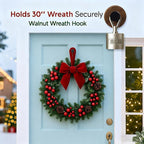 2 Pack Wreath Hangers for Front Door, Door Wreath Hanger on Glass, Window & Smooth Surfaces, Holiday Decoration Hook for Christmas, Thanksgiving, Halloween