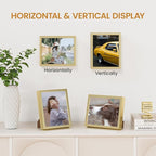 5x6 Aluminum Metal Picture Frame,Tempered Glass Gold Photo Frame 5x6 for Family Photo,Posters,Art,Document to Wall Mount Horizontally or Vertically