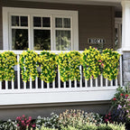 Artificial Fake Hanging Flowers Plants for Outdoor Spring Summer Decoration, 2PCS Faux Silk Violet UV Resistant Look Real Trailing Vines for Outside Home Planter Porch Patio(Yellow)