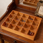 PRETYZOOM Wooden Sorting Tray Closet Drawer Divider Organizer with 20 Compartments Suitable for Socks Briefs Keys Stationery Arts Crafts Small Items - Each Grid 2.3 x 2.3 Inch