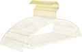 MIZGI Premium Clear Hangers with Gold Glitter (50-Pack) - Heavy-Duty Acrylic Suit Hangers with Gold Hooks - No Shoulder Bump Space Saving Clothes Hangers for Jackets, Coats, Dresses