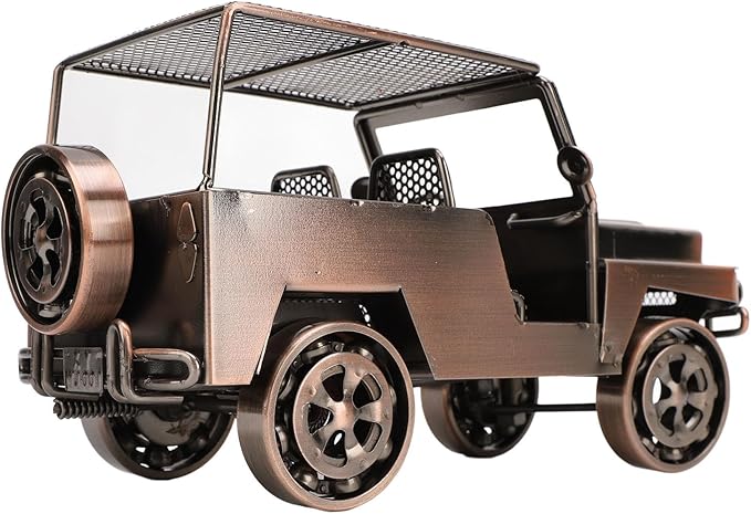 Pilipane Metal Car Figurine Vintage Antique Handcrafted Iron Decorative Model Ornament for Home Entryway TV Cabinet Wine Cabinet Decor (Reddish Bronze Color)