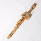 BC Catholic Crucifix Wall Cross, 12"H Jesus Christ Religious Home Decor, Catholic Wedding Gift, Gold Color Finish, Hand-painted by Buildclassic
