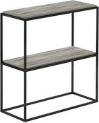 Furinno Moretti Modern Wide Stackable Metal Shelf, French Oak Grey
