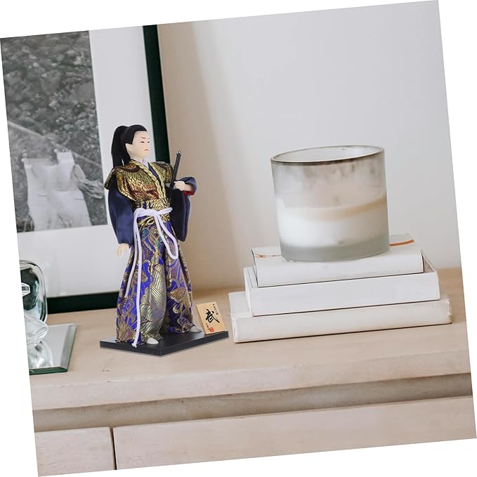 Japanese Samurai Doll 11.81 Inch Traditional Warrior Figurine Asian Collectible Desktop Ornament Japanese Culture Samurai Warrior Shelf Decor