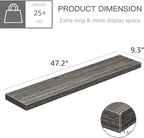 QEEIG Floating Shelves for Wall 47.2" Extra Long - Wall Mounted Shelf Bathroom Kitchen Living Room Bedroom Farmhouse Home Decor Display Bookshelf Large 47.2 x 9.3 inch Set of 2, Grey (008-120GY)