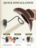 Cinati Cowboy Hat Rack for Wall 8 Pack, Cowboy Hat Holder Wall Mount, Western Rustic Metal Hats Hanger Hooks Organizer for Fedora,Sun Hats,Wide Brim, Extra Hooks for baseball Caps,Western Room Decor