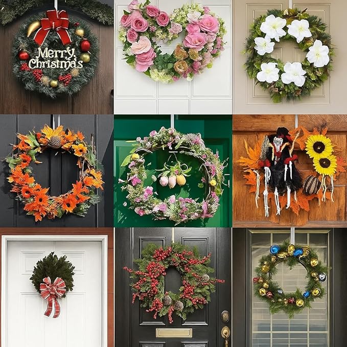 Adjustable Headstone Wreath Hanger for Cemetery – Fits 6"-11" Tombstones, Stainless Steel Gravestone Wreath Stand for Christmas, Halloween, Easter & Memorial Day Decorations