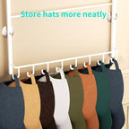 HapiRm Over Door Hat Rack - 3 Tier Wall Mounted Hat Organizer with 24 Hooks, Baseball Cap Organizer Storage Holds up to 24 Caps for Door, Bedroom, Closet