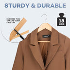 Wooden Hangers 8 Pack, Heavy Duty Wood Hangers for Coats, Suits, Jackets, Closet & Pants Durable Premium Wood Hanger with 360-Degree Rotatable Hook and Notches, Natural