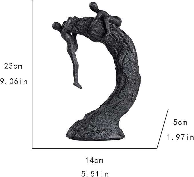 Hebdids Modern Art Sculpture - Living Room and Office Dynamic Climbing Wall Character Decoration, Black Statue,9 x 5.51 x 1.97inches Elegant Black Home Decoration Gift