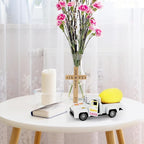 Easter Metal Truck with Yellow Eggs Easter Party Decors Easters Gifts Basket Stuffers Farmhouse Vintage White Metal Truck Decor Vintage Collectible Car for Desk Bookshelf