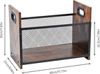 Magazine Holder, Desktop Magazine Rack File Holder Organizer Rustic Storage Basket for Magazines, Books, Newspapers, Tablets (Large)